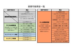 振替可能教室一覧☆のサムネイル
